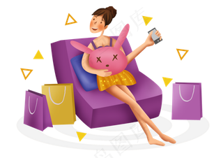 双十一网络购物女孩