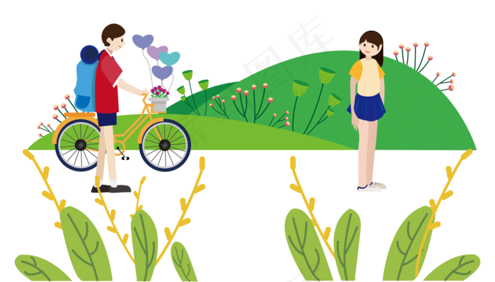 七夕大学恋人爱心郊游骑行