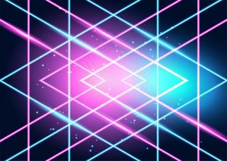 霓虹灯发光的技术路线，高科技未来抽象背景