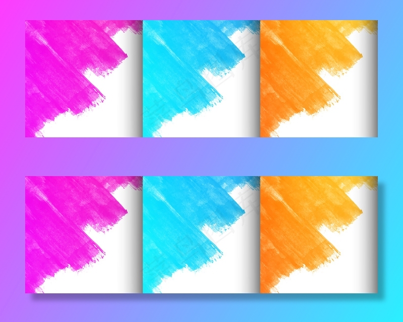 收集了三彩笔画设计背景向量