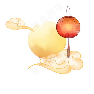 水彩风中秋节月圆