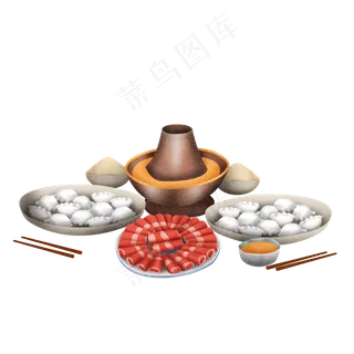 手绘立冬饺子和火锅美食设计