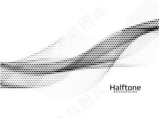 优雅波浪风格半色调背景矢量