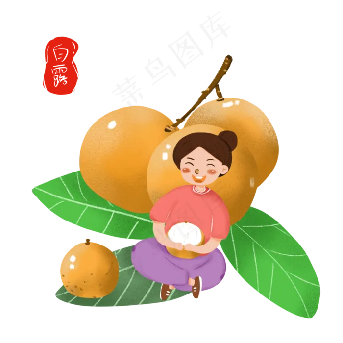 白露卡通节气素材(2000X2000(DPI:132))psd模版下载