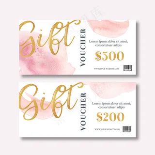 水彩喷溅画笔凭证模板