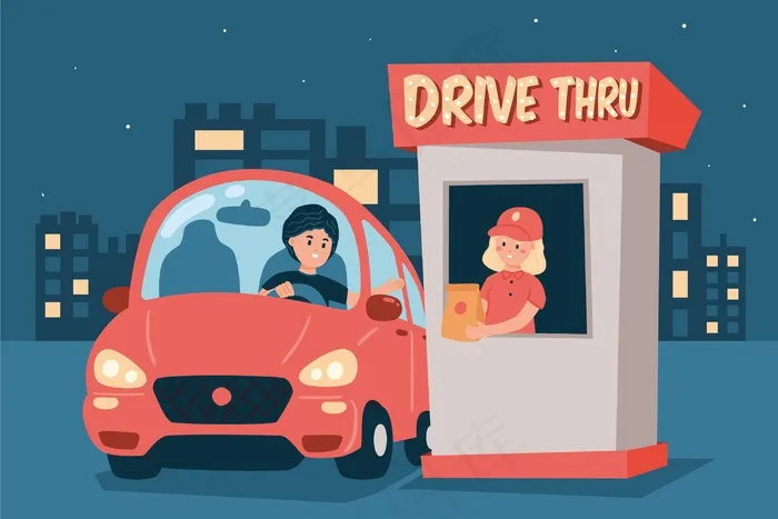 晚上开车穿过窗户eps,ai矢量模版下载