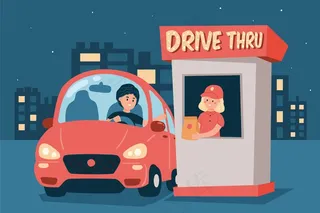 晚上开车穿过窗户