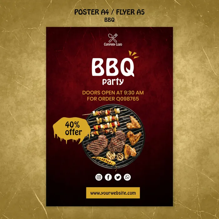 烧烤概念海报模板psd模版下载