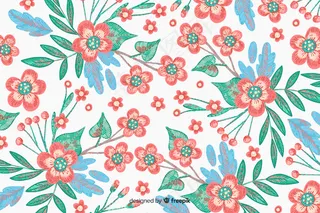 手绘刺绣花卉背景
