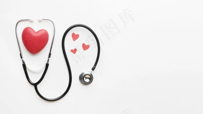 顶视图世界心脏日概念复制空间