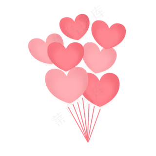 七夕节红色爱心免抠素材