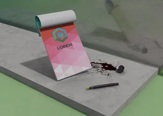 实体模型样机记事本标识商务用纸和墨水