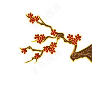 国潮梅花树枝