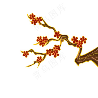 国潮梅花树枝