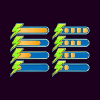 一组有趣的休闲能量进度条，用于游戏ui资产元素