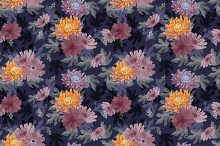 艺术花卉矢量无缝图案