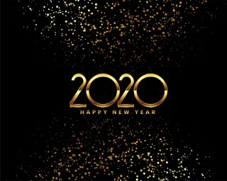 用金色纸屑庆祝2020新年快乐
