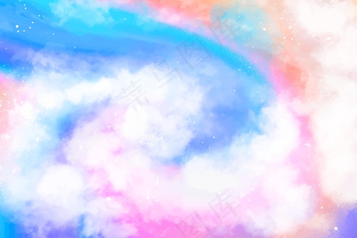 手绘水彩粉彩天空背景