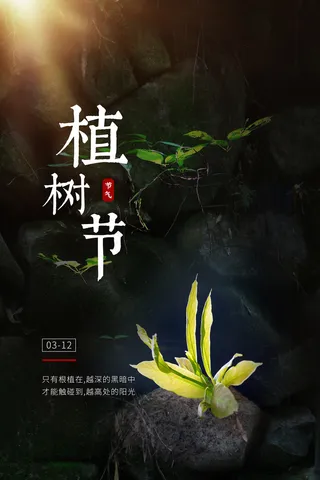清新简洁大气植树节海报