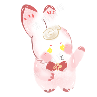 可爱的小粉兔子免抠图