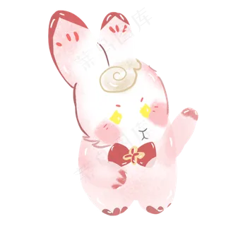 可爱的小粉兔子免抠图