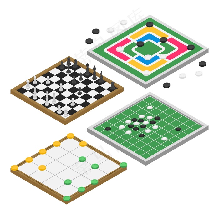 棋盘游戏系列eps,ai矢量模版下载