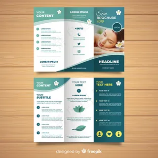 三折页水疗宣传单,DM传单模板