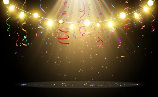 圣诞亮丽，亮丽的灯光，设计元素。设计圣诞贺卡的发光灯。花环，灯光装饰。