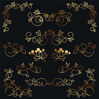 典雅的金色书法装饰系列