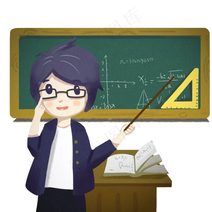 教师节数学老师上课教书(2000X2000(DPI:300))psd模版下载