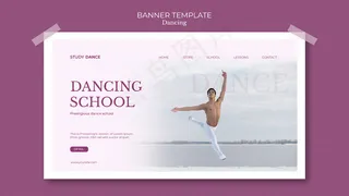 舞动学校旗帜banner模板人