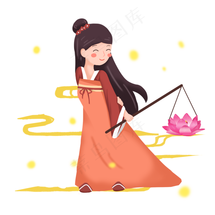 中秋节手提花灯嫦娥素材(2000X2000(DPI:300))psd模版下载