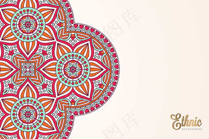金色矢量豪华装饰曼荼罗设计背景