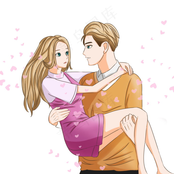 姻缘情缘缘分卡通情侣人物七夕情