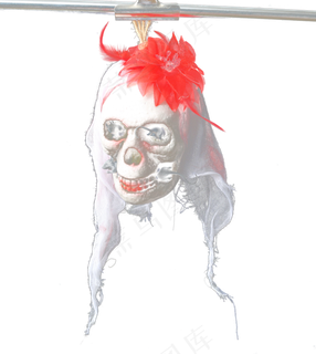 戴头饰的女骷髅头恐怖的骷髅头