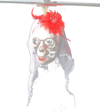戴头饰的女骷髅头恐怖的骷髅头