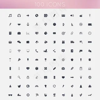 100个平面图标集