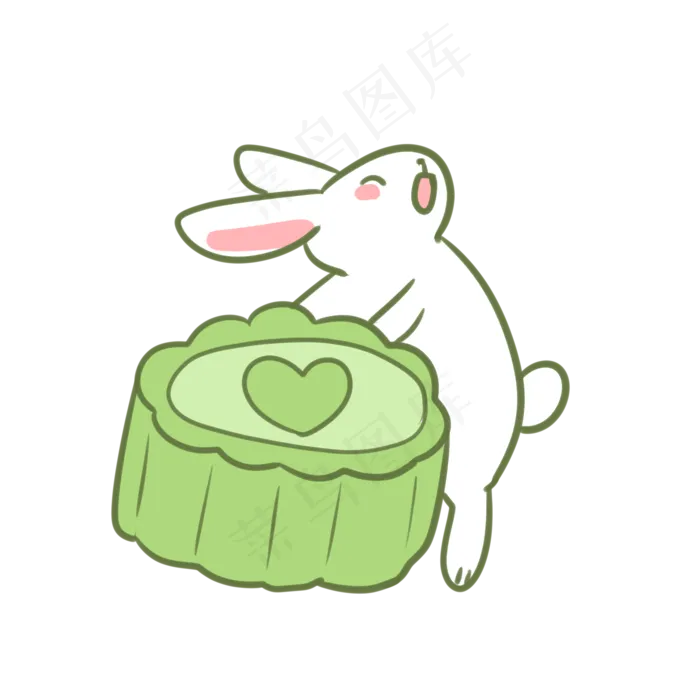 玉兔和抹茶冰皮月饼(2100X2100(DPI:300))psd模版下载