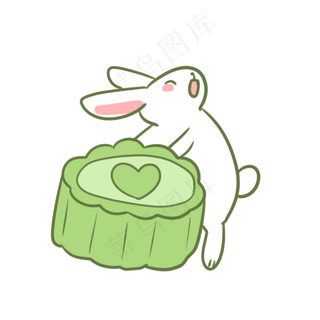 玉兔和抹茶冰皮月饼