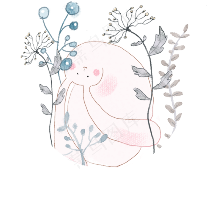 兔子中秋可爱卡通商用元素