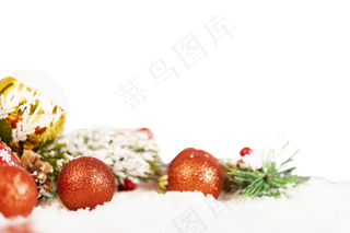 圣诞节日圣诞雪景圣诞球