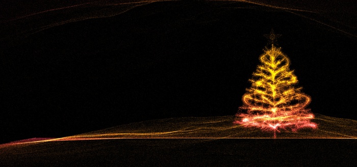 金色粒子圣诞树背景