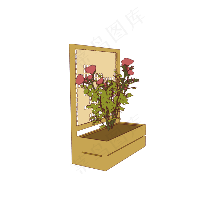 简约扁平卡通七夕情人节花朵花卉