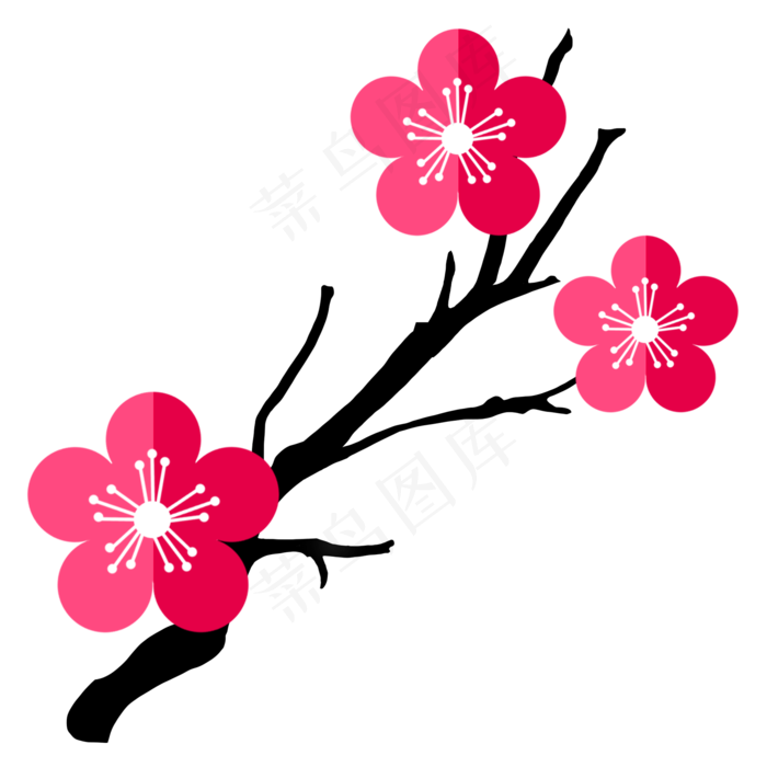 剪纸花 梅花剪纸(2000X2000(DPI:300))psd模版下载
