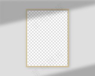 带阴影覆盖的逼真相框。空白相框模板。孤立的。模板设计。逼真的插图。