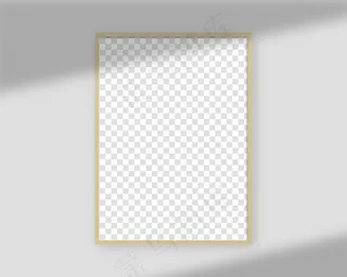 带阴影覆盖的逼真相框。空白相框模板。孤立的。模板设计。逼真的插图。