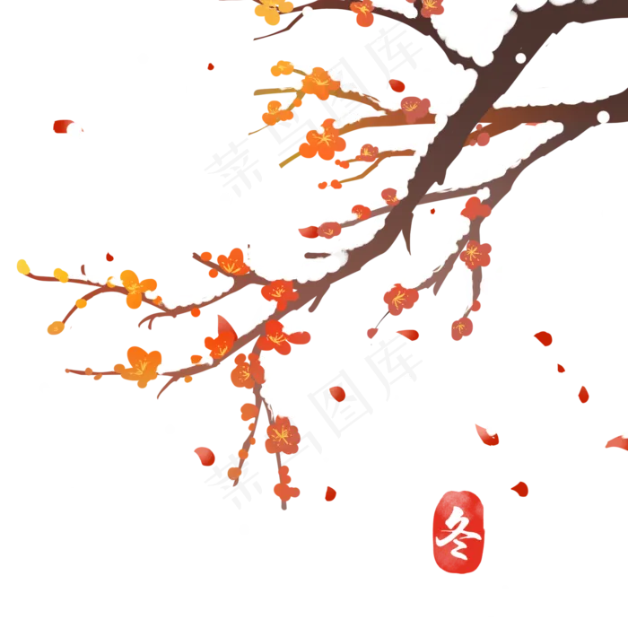 冬天植物梅花雪(2048X2048(DPI:300))psd模版下载
