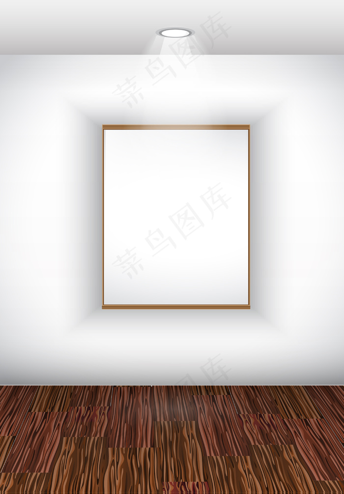 优雅的展厅墙面，镶木地板