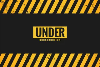 正在施工，带有黑色和黄色条纹