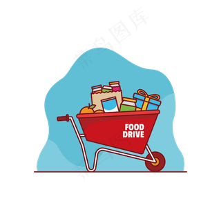 卡通购物车矢量图